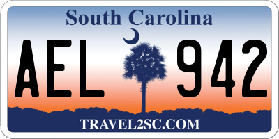 SC license plate AEL942