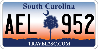 SC license plate AEL952