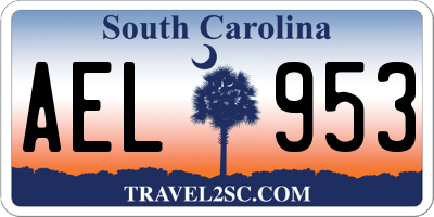 SC license plate AEL953
