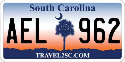 SC license plate AEL962