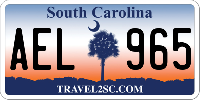 SC license plate AEL965