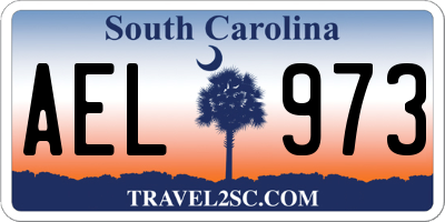 SC license plate AEL973