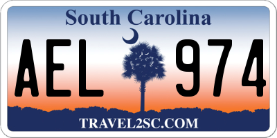 SC license plate AEL974