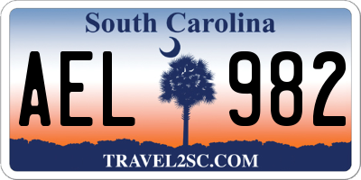 SC license plate AEL982