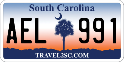 SC license plate AEL991