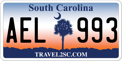 SC license plate AEL993