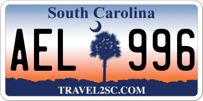 SC license plate AEL996
