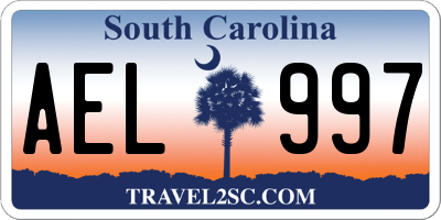 SC license plate AEL997
