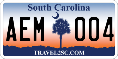 SC license plate AEM004