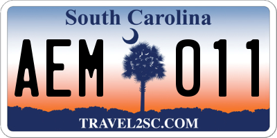 SC license plate AEM011
