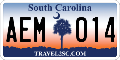 SC license plate AEM014