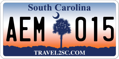 SC license plate AEM015