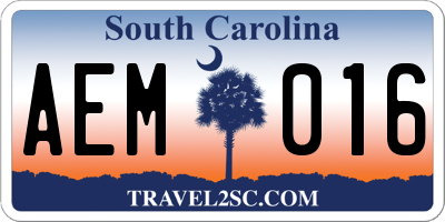 SC license plate AEM016