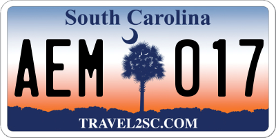 SC license plate AEM017