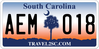 SC license plate AEM018