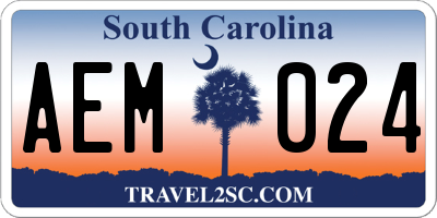 SC license plate AEM024