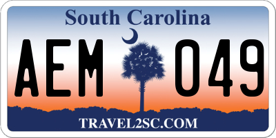 SC license plate AEM049