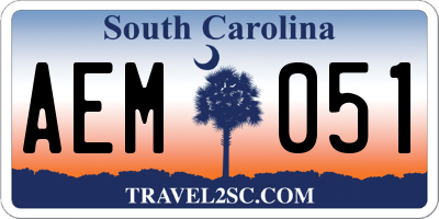SC license plate AEM051