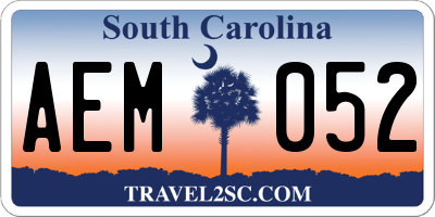 SC license plate AEM052
