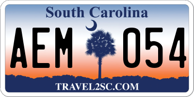 SC license plate AEM054