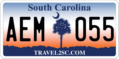 SC license plate AEM055