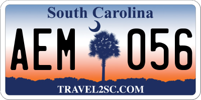 SC license plate AEM056