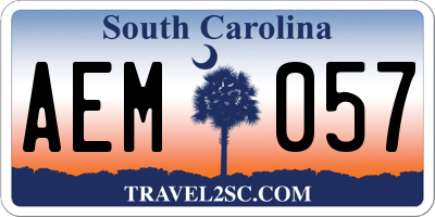 SC license plate AEM057