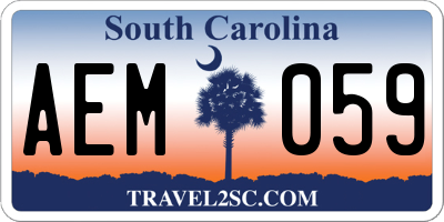 SC license plate AEM059