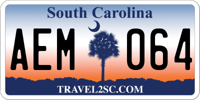 SC license plate AEM064