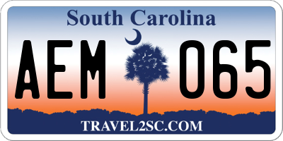 SC license plate AEM065
