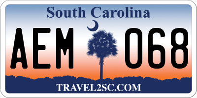 SC license plate AEM068