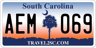 SC license plate AEM069