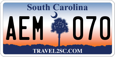 SC license plate AEM070
