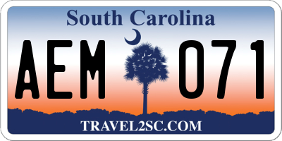 SC license plate AEM071
