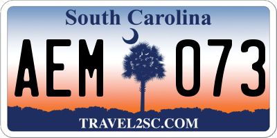 SC license plate AEM073
