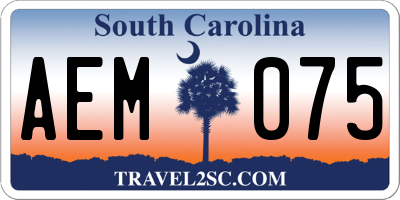 SC license plate AEM075