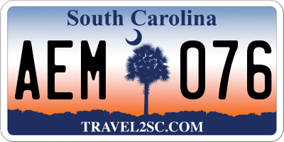 SC license plate AEM076