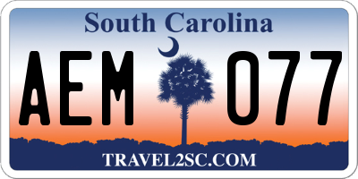 SC license plate AEM077