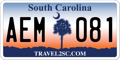 SC license plate AEM081