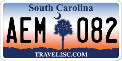 SC license plate AEM082