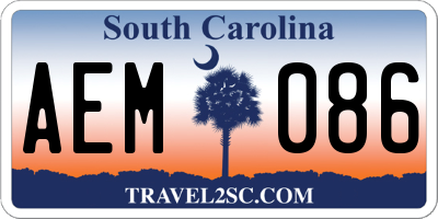 SC license plate AEM086
