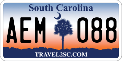SC license plate AEM088