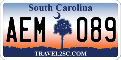 SC license plate AEM089