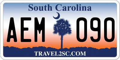 SC license plate AEM090