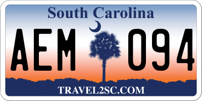 SC license plate AEM094