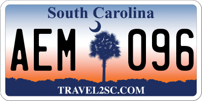 SC license plate AEM096