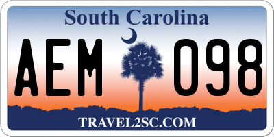 SC license plate AEM098