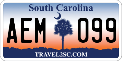 SC license plate AEM099