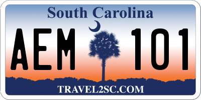 SC license plate AEM101