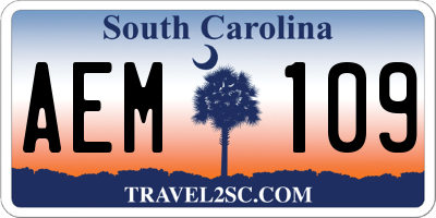 SC license plate AEM109